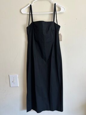 NWT Brooks Brothers Black Spaghetti-Strap Midi Dress